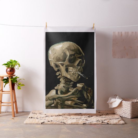 Vincent van Gogh - Skull mit brennender Zigarette Stoff (Beispiel)