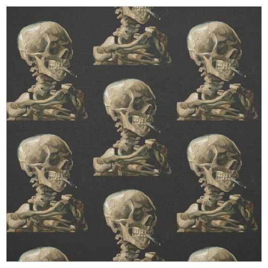 Vincent van Gogh - Skull mit brennender Zigarette Stoff (Muster)