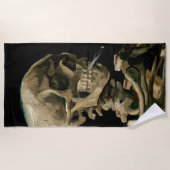 Vincent van Gogh - Skull mit brennender Zigarette Strandtuch (Vorderseite)