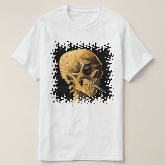 Vincent Van Gogh - Skull mit brennender Zigarette T-Shirt (Design vorne)