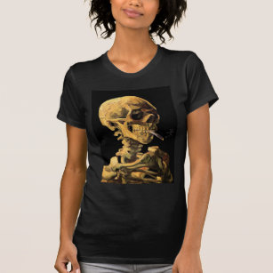 Vincent Van Gogh - Skull mit brennender Zigarette T-Shirt