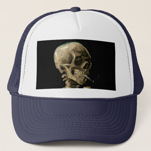 Vincent van Gogh - Skull mit brennender Zigarette Truckerkappe (Vorderseite)