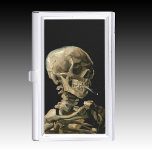 Vincent van Gogh - Skull mit brennender Zigarette Visitenkarten Dose<br><div class="desc">Kopf eines Skeletts mit brennender Zigarette / Schädel mit brennender Zigarette / Kran de squelette fumant une zigarette - Vincent van Gogh,  1885</div>