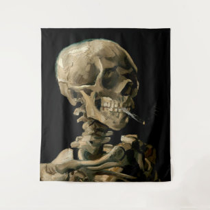 Vincent van Gogh - Skull mit brennender Zigarette Wandteppich