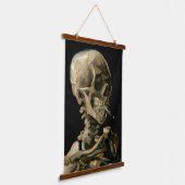 Vincent van Gogh - Skull mit brennender Zigarette Wandteppich Mit Holzrahmen (Gewinkelt)