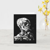 Vincent Van Gogh Skull mit Zigarette Skeleton Hal Karte (Gelbe Blume)