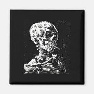 Vincent Van Gogh Skull mit Zigarette Skeleton Hal Magnet