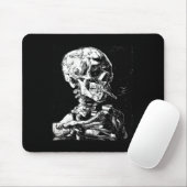 Vincent Van Gogh Skull mit Zigarette Skeleton Hal Mousepad (Mit Mouse)