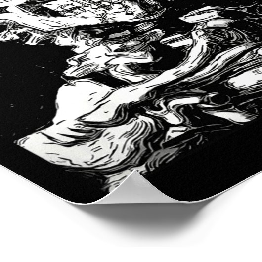 Vincent Van Gogh Skull mit Zigarette Skeleton Hal Poster (Ecke)