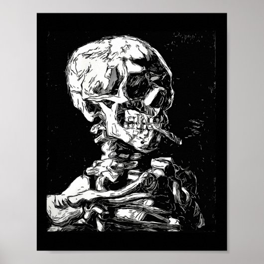 Vincent Van Gogh Skull mit Zigarette Skeleton Hal Poster (Vorne)