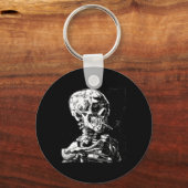 Vincent Van Gogh Skull mit Zigarette Skeleton Hal Schlüsselanhänger (Vorderseite)