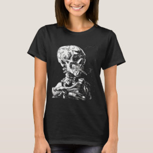 Vincent Van Gogh Skull mit Zigarette Skeleton Hal T-Shirt
