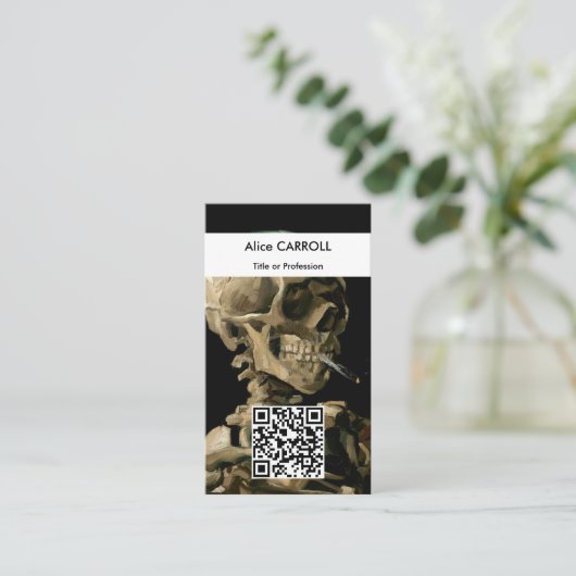 Vincent van Gogh - Skull - QR-Code Visitenkarte (Stehend Vorderseite)