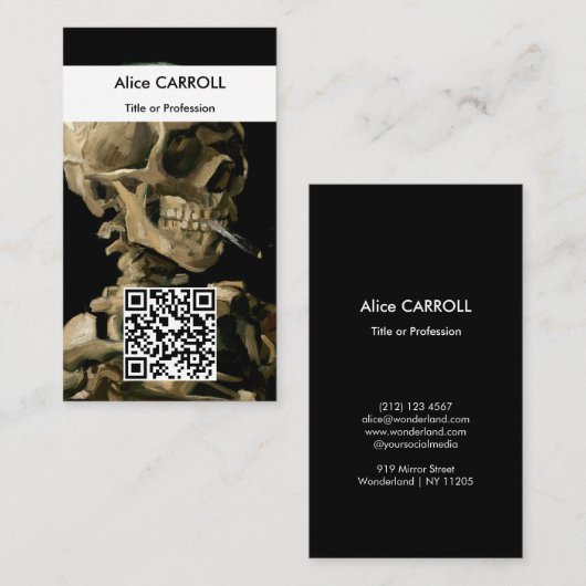 Vincent van Gogh - Skull - QR-Code Visitenkarte (Vorne/Hinten)