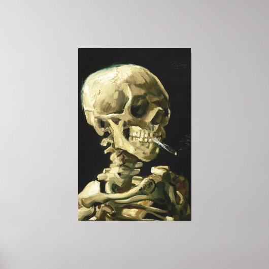 Vincent van Gogh - Skull-Rauchen Zigarette Leinwanddruck (Vorderseite)