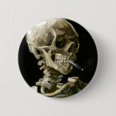 Vincent van Gogh Smoking Skeleton Button (Vorderseite)