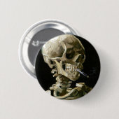 Vincent van Gogh Smoking Skeleton Button (Vorne & Hinten)