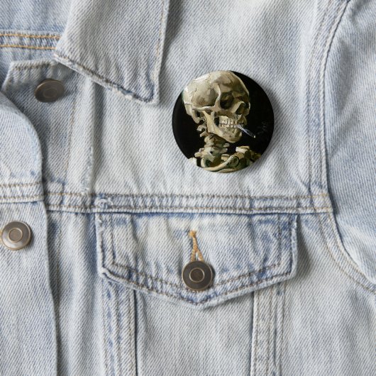 Vincent van Gogh Smoking Skeleton Button (Beispiel)