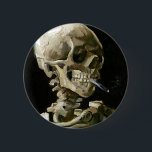 Vincent van Gogh Smoking Skeleton Button<br><div class="desc">Rauchen Skelett gemalt von Vincent van Gogh im Jahr 1886.</div>