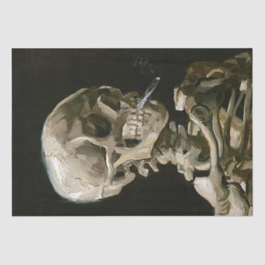 Vincent Van Gogh Smoking Skeleton Decoupage Seidenpapier (Vorderseite)