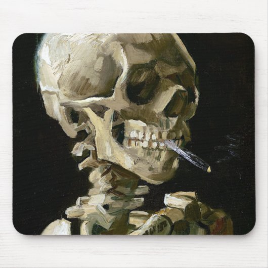 Vincent van Gogh Smoking Skeleton Mousepad (Vorne)