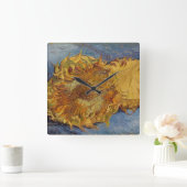 Vincent van Gogh | Sonnenblumen, 1887 Quadratische Wanduhr (Zuhause)