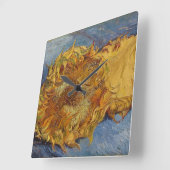 Vincent van Gogh | Sonnenblumen, 1887 Quadratische Wanduhr (Winkel)
