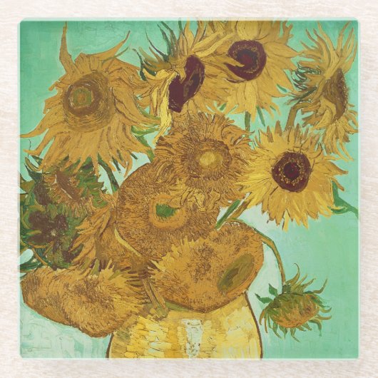 Vincent van Gogh | Sonnenblumen, 1888 Glasuntersetzer (Vorderseite)