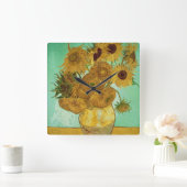 Vincent van Gogh | Sonnenblumen, 1888 Quadratische Wanduhr (Zuhause)