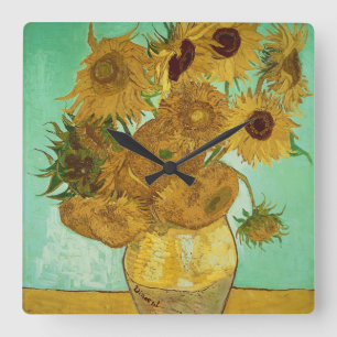 Vincent van Gogh   Sonnenblumen, 1888 Quadratische Wanduhr