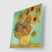 Vincent van Gogh | Sonnenblumen, 1888 Quadratische Wanduhr (Winkel)