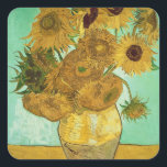 Vincent van Gogh | Sonnenblumen, 1888 Quadratischer Aufkleber<br><div class="desc">Bildauflistungsnummer: BAL20294 Sonnenblumen,  1888 (Öl auf Leinwand). Gogh,  Vincent van (1853-1890) Öl auf Leinwand. Neue Pinakothek,  München,  Deutschland . 1888</div>