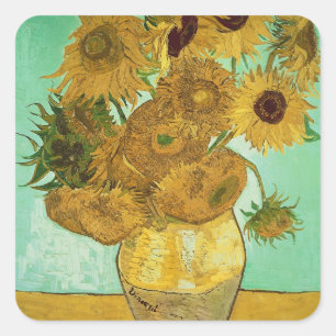 Vincent van Gogh   Sonnenblumen, 1888 Quadratischer Aufkleber