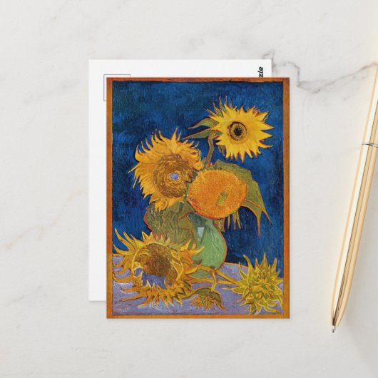 Vincent Van Gogh - Sonnenblumen, 2. Version Postkarte (Vorderseite/Rückseite Beispiel)