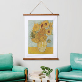Vincent Van Gogh - Sonnenblumen, dritte Version Wandteppich Mit Holzrahmen