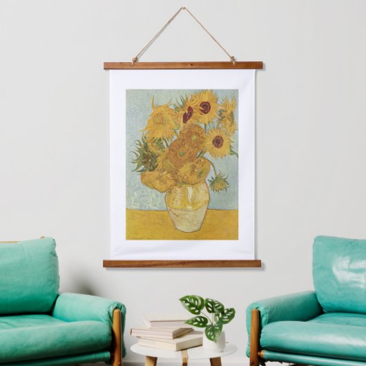Vincent Van Gogh - Sonnenblumen, dritte Version Wandteppich Mit Holzrahmen (Wohnzimmer)