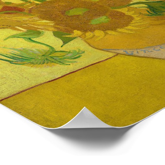 Vincent Van Gogh Sonnenblumen Gelber Hintergrund Poster (Ecke)
