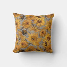Vincent Van Gogh Sonnenblumen Grau Gelb Kissen