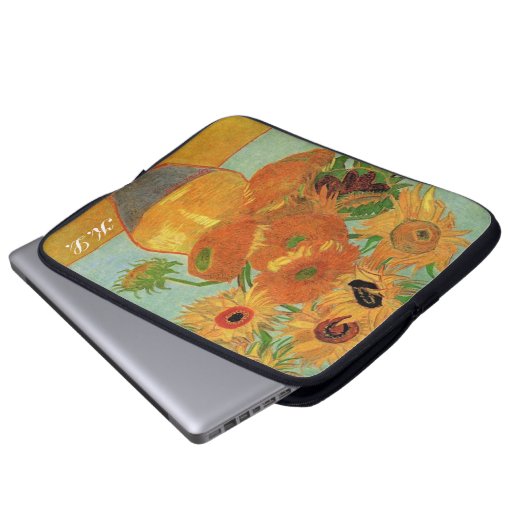 Vincent van Gogh, Sonnenblumen Laptopschutzhülle (Vorne Knopf)
