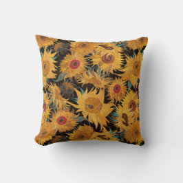 Vincent Van Gogh Sonnenblumen Schwarz Gelb Türkis Kissen