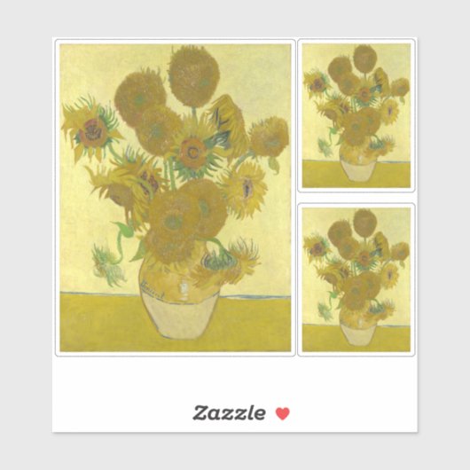 Vincent Van Gogh - Sonnenblumen, vierte Version Aufkleber (Blatt)