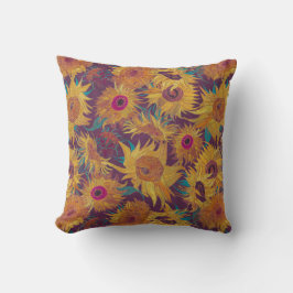 Vincent Van Gogh Sonnenblumen Violett Gelb Kissen