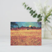 Vincent Van Gogh - Sonnenuntergang auf Weizenfelde Postkarte (Stehend Vorderseite)
