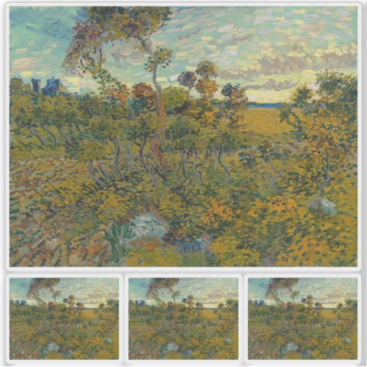 Vincent Van Gogh, Sonnenuntergang in Montmajour Aufkleber (Vorderseite)