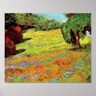 Vincent Van Gogh - Sonniger Rasen in einem öffentl Poster