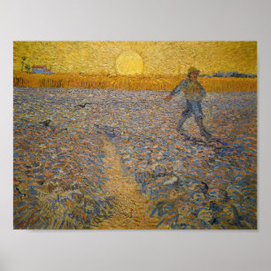 Vincent Van Gogh Sower bei Sunset Art Painting Poster