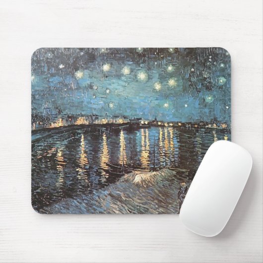 Vincent van Gogh - Starlight über der Rhône Mousepad (Mit Mouse)