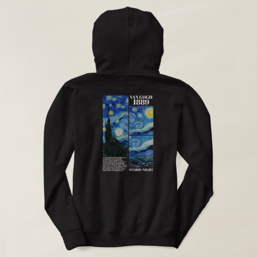 Vincent Van Gogh Starry Night 1889 Art  Hoodie (Design Rückseite)