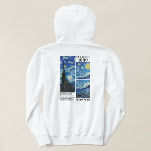 Vincent Van Gogh Starry Night 1889 Art Hoodie (Design Rückseite)