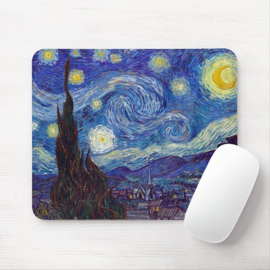 VINCENT VAN GOGH - Starry night 1889 Mousepad (Mit Mouse)
